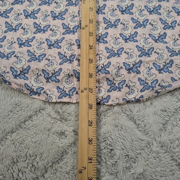 Untuckit Shirt Men's M Pink Blue Floral Linen Paisley Varosa Short Sleeve Button - Picture 5 of 7